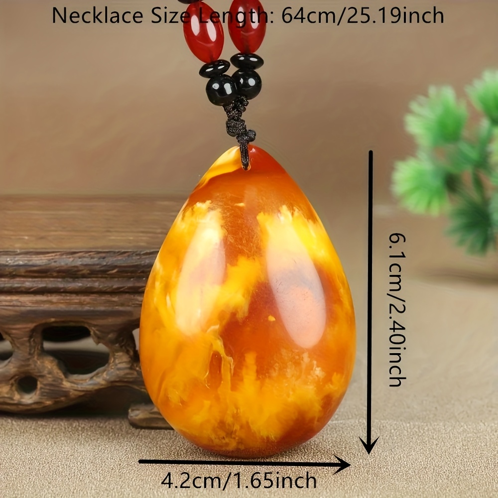 New Second-Generation Chicken Yellow Aged Honey Wax Teardrop Pendant